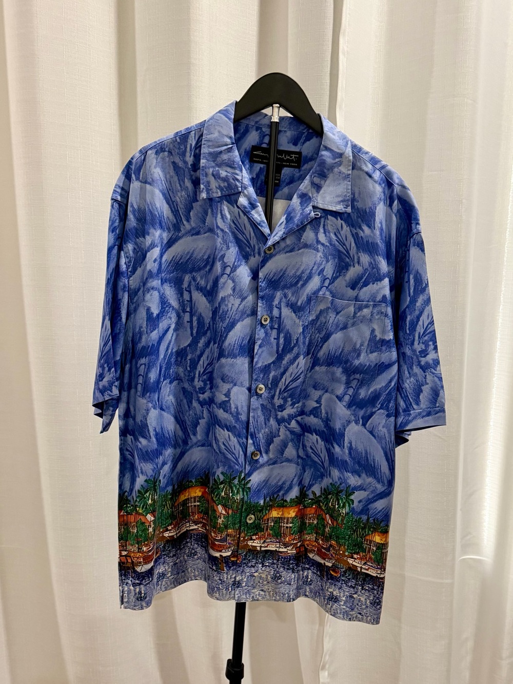 Guy Buffet Tropical Camp Short-Sleeve Silk Shirt - Large
